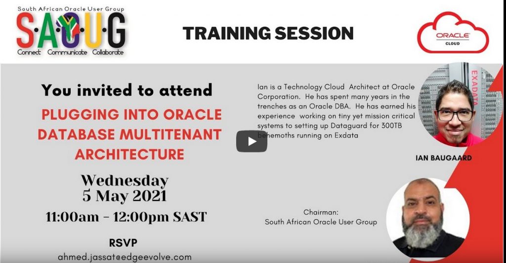 Session on Plugging into the Oracle Database Multitenant architecture Presented by Ian Baugaard